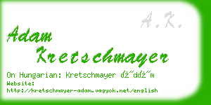 adam kretschmayer business card